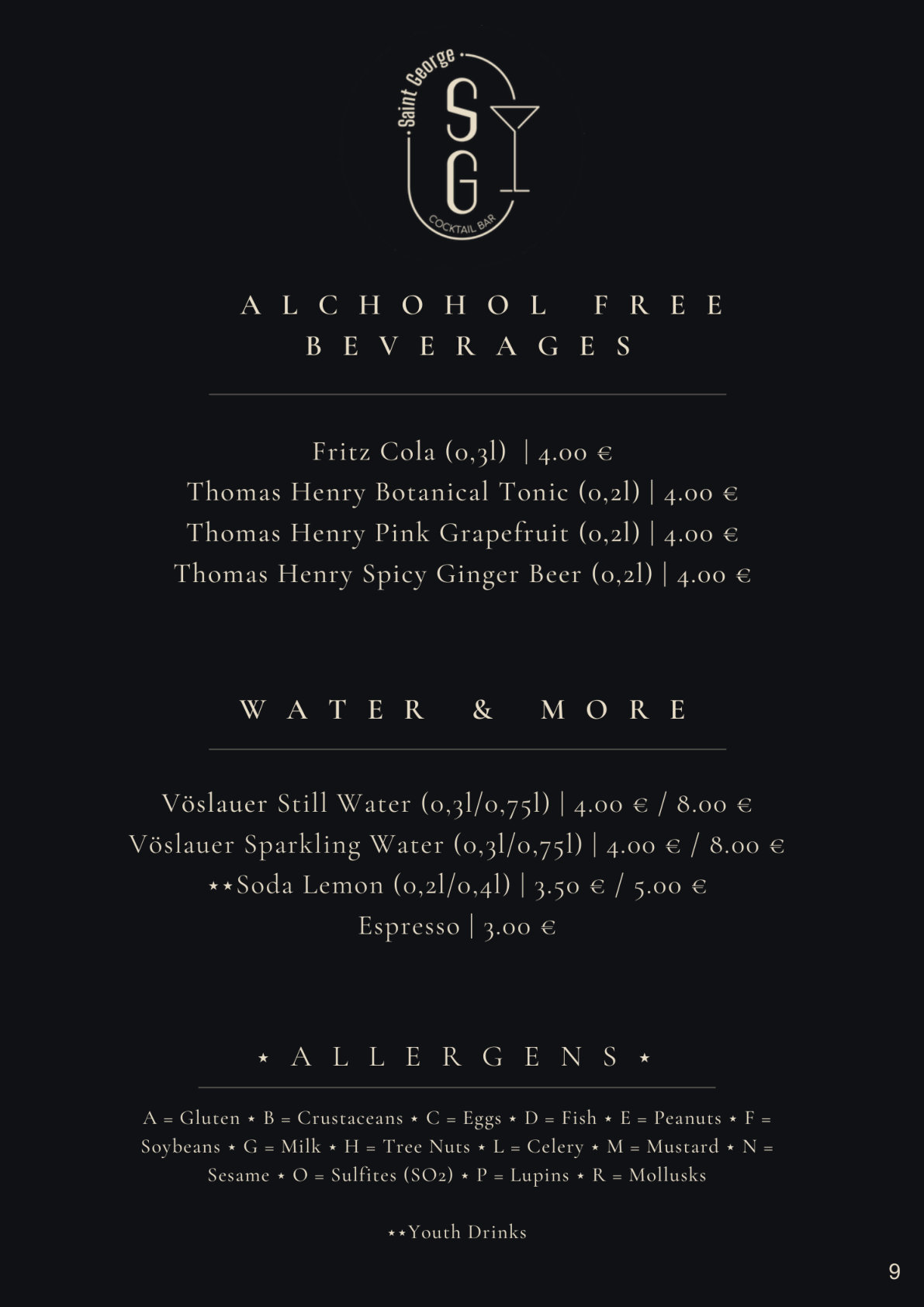 Saint George menu, page 10